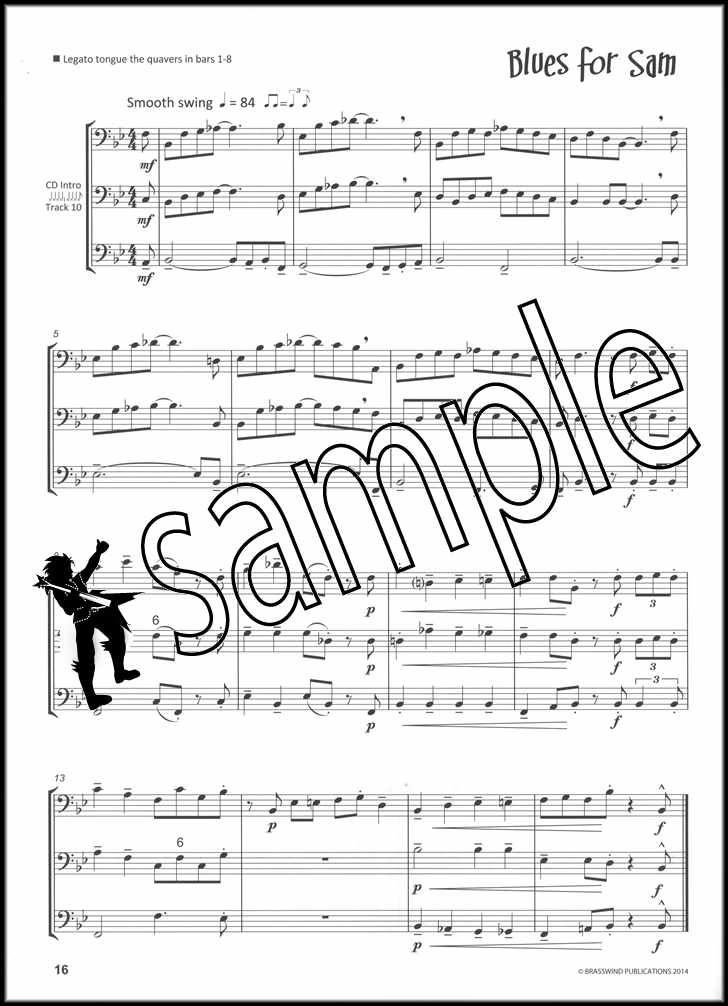 2nd sample page from JazzFX Solos for Trombone Bass Clef Book/CD by Dave Gale