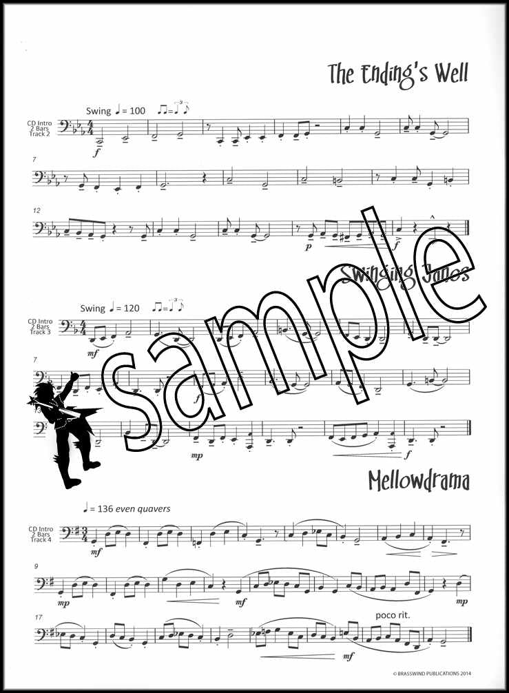 1st sample page from JazzFX Solos for Tuba Bass Clef Book/CD by Dave Gale