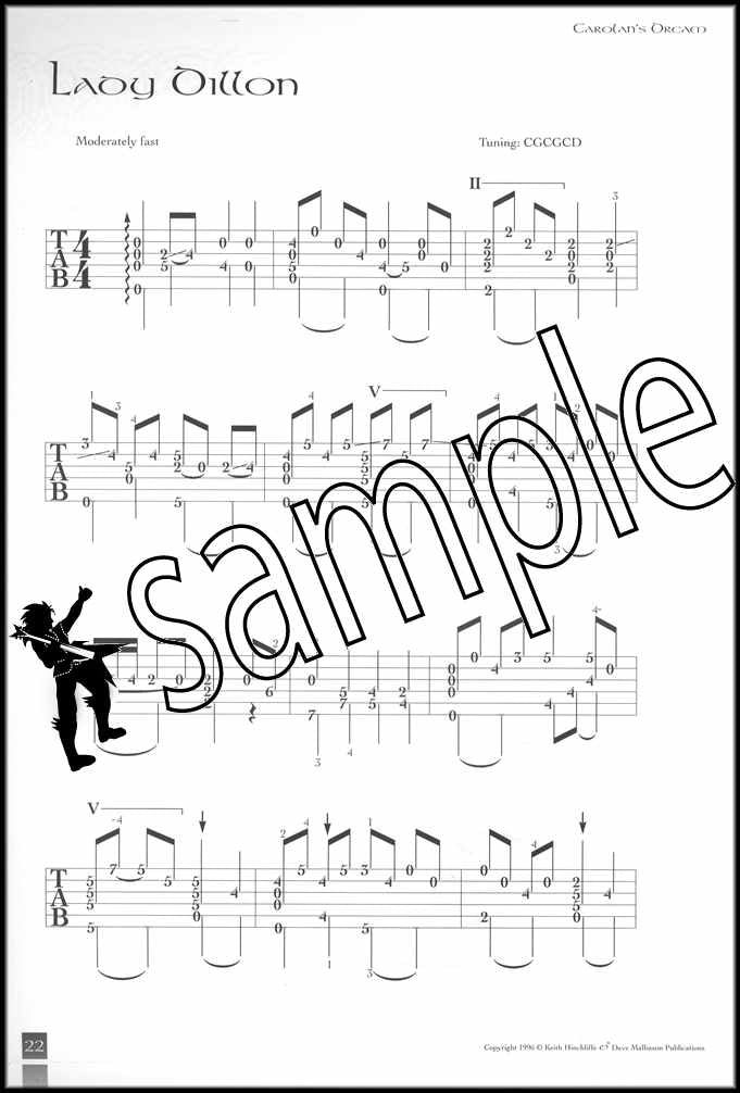 2nd sample page from Carolan's Dream Arranged for Guitar