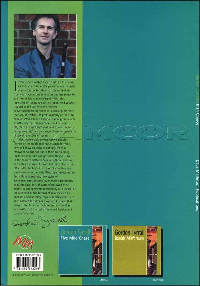 back cover of Gordon Tyrrall's Irish Choice