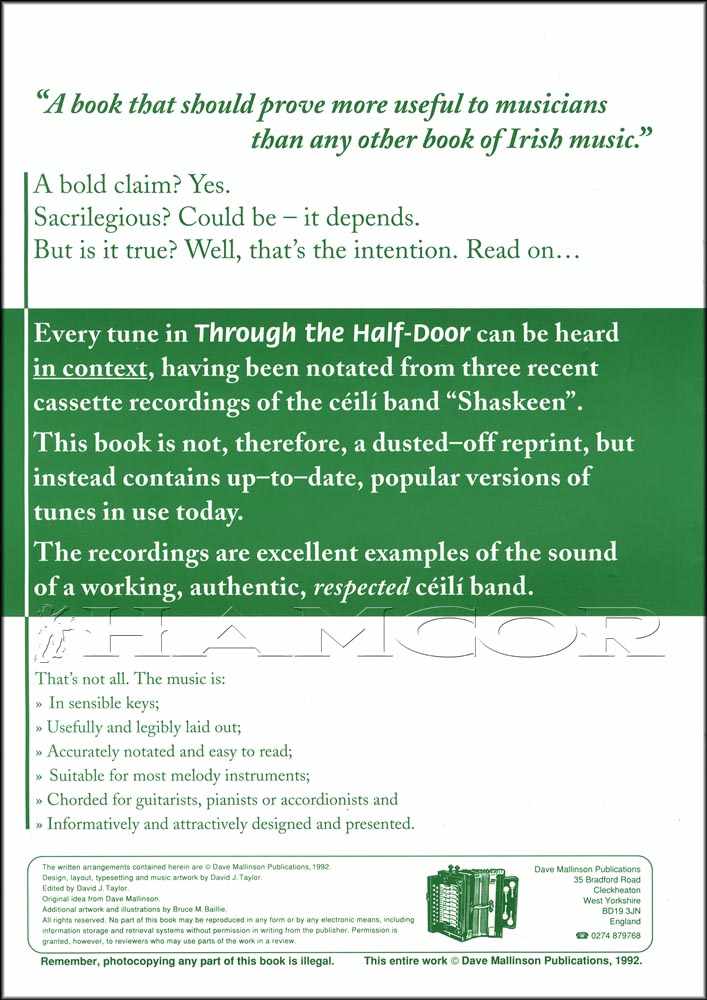 back cover of Shaskeen Through the Half-Door