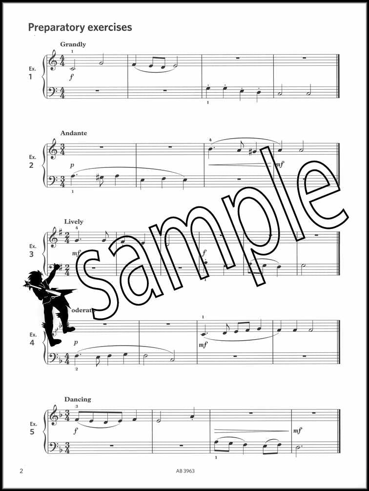 1st sample page from ABRSM More Piano Sight-Reading Grade 2