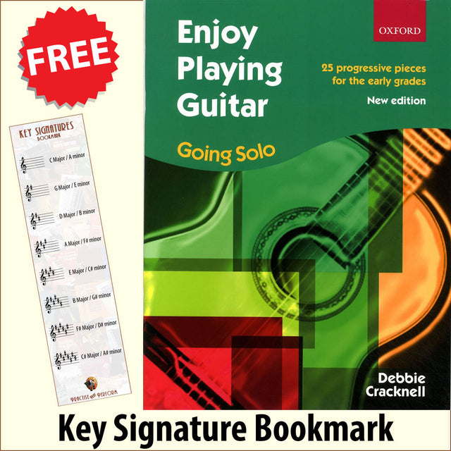 front cover of Enjoy Playing Guitar Going Solo together with free Treble Clef bookmark