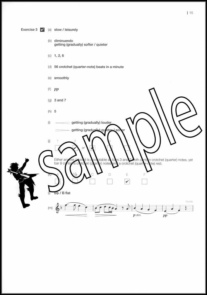 3rd sample page from ABRSM Music Theory in Practice Grade 1 Model Answers