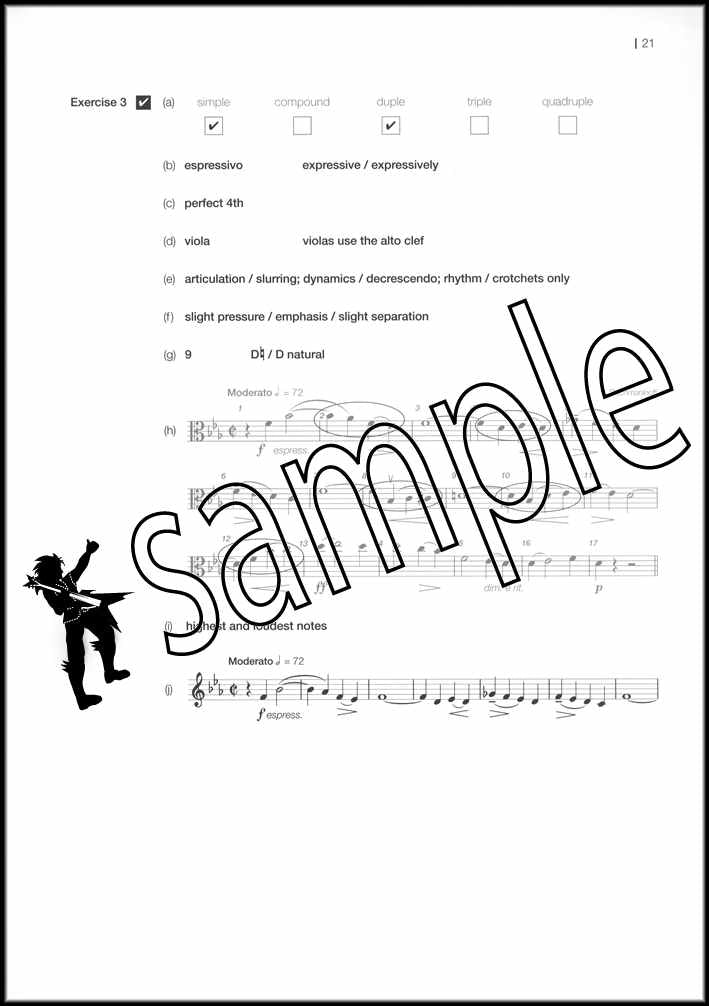 3rd sample page from ABRSM Music Theory in Practice Grade 4 Model Answers