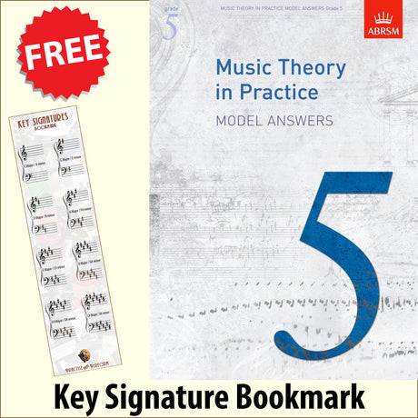 front cover of ABRSM Music Theory in Practice Grade 5 Model Answers together with free Grand Staff bookmark