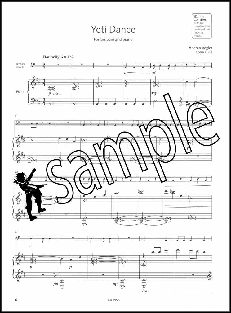 3rd sample page from ABRSM Percussion Exam Pieces & Studies Grade 1 from 2020