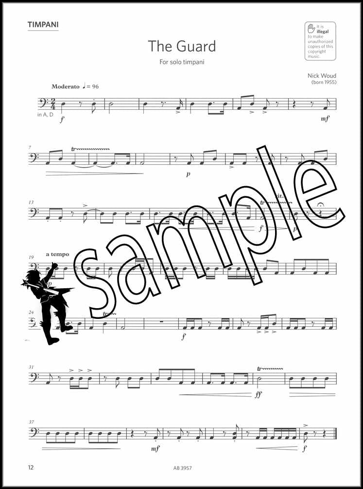 2nd sample page from ABRSM Percussion Exam Pieces & Studies Grade 2 from 2020