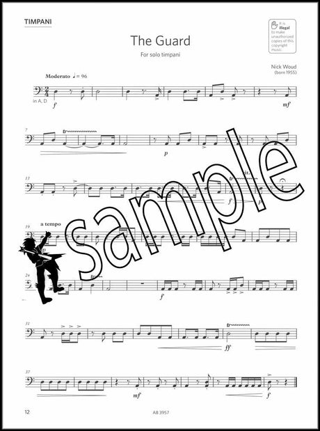 2nd sample page from ABRSM Percussion Exam Pieces & Studies Grade 2 from 2020