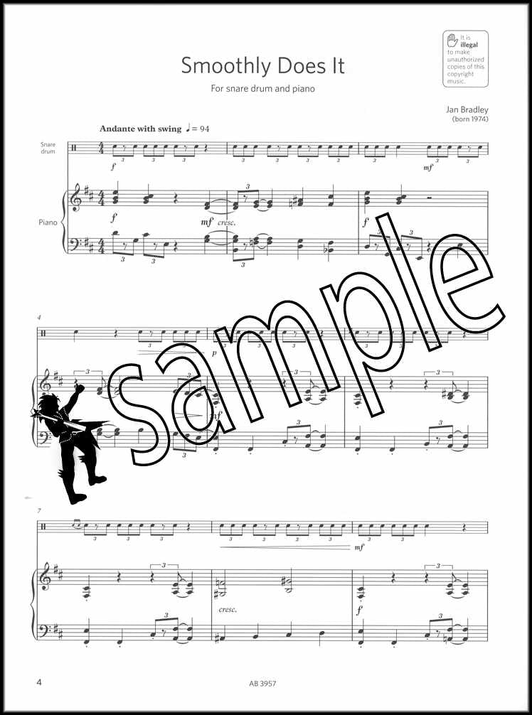 3rd sample page from ABRSM Percussion Exam Pieces & Studies Grade 2 from 2020