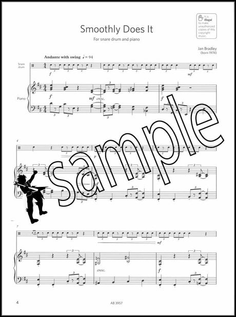 3rd sample page from ABRSM Percussion Exam Pieces & Studies Grade 2 from 2020