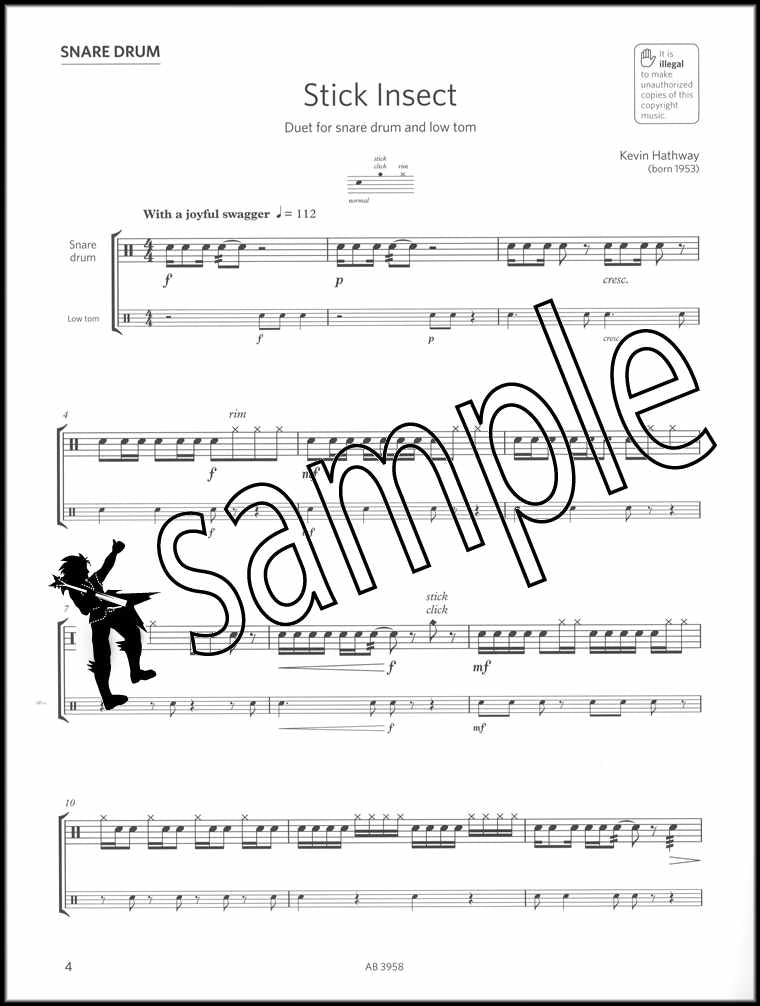 1st sample page from ABRSM Percussion Exam Pieces & Studies Grade 3 from 2020