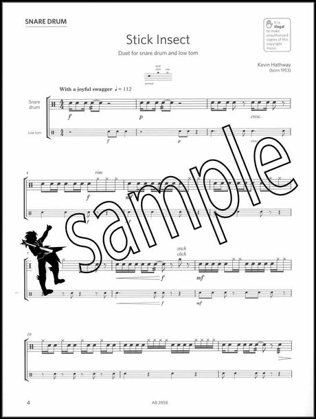 1st sample page from ABRSM Percussion Exam Pieces & Studies Grade 3 from 2020