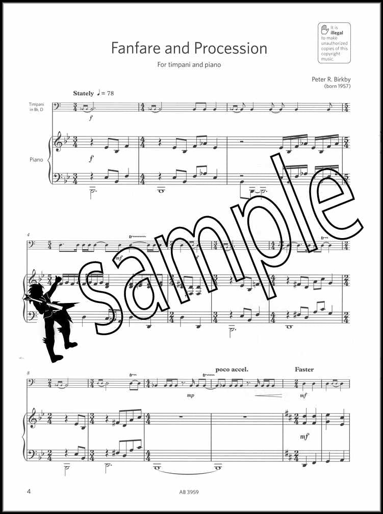 3rd sample page from ABRSM Percussion Exam Pieces & Studies Grade 4 from 2020