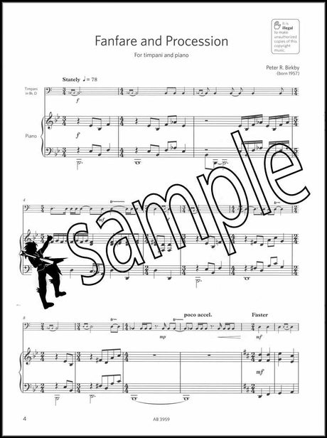 3rd sample page from ABRSM Percussion Exam Pieces & Studies Grade 4 from 2020