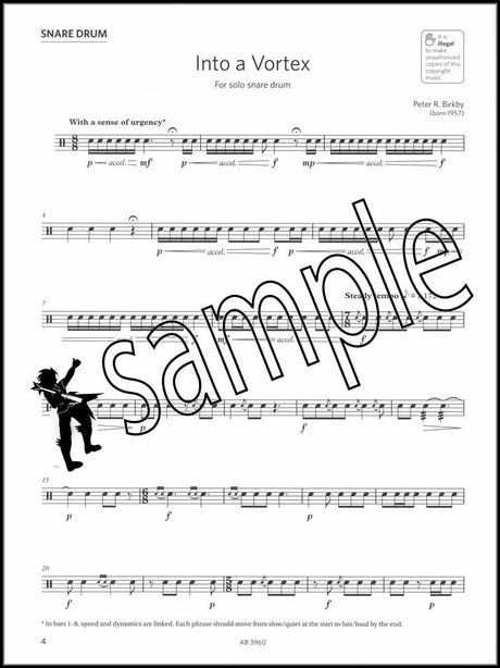 1st sample page from ABRSM Percussion Exam Pieces & Studies Grade 5 from 2020