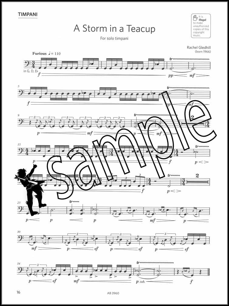 2nd sample page from ABRSM Percussion Exam Pieces & Studies Grade 5 from 2020