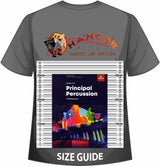 front cover of ABRSM Principal Percussion Grades 6-8 from 2020 on a size guide