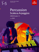 front cover of ABRSM Percussion Scales & Arpeggios Grades 1-5 from 2020