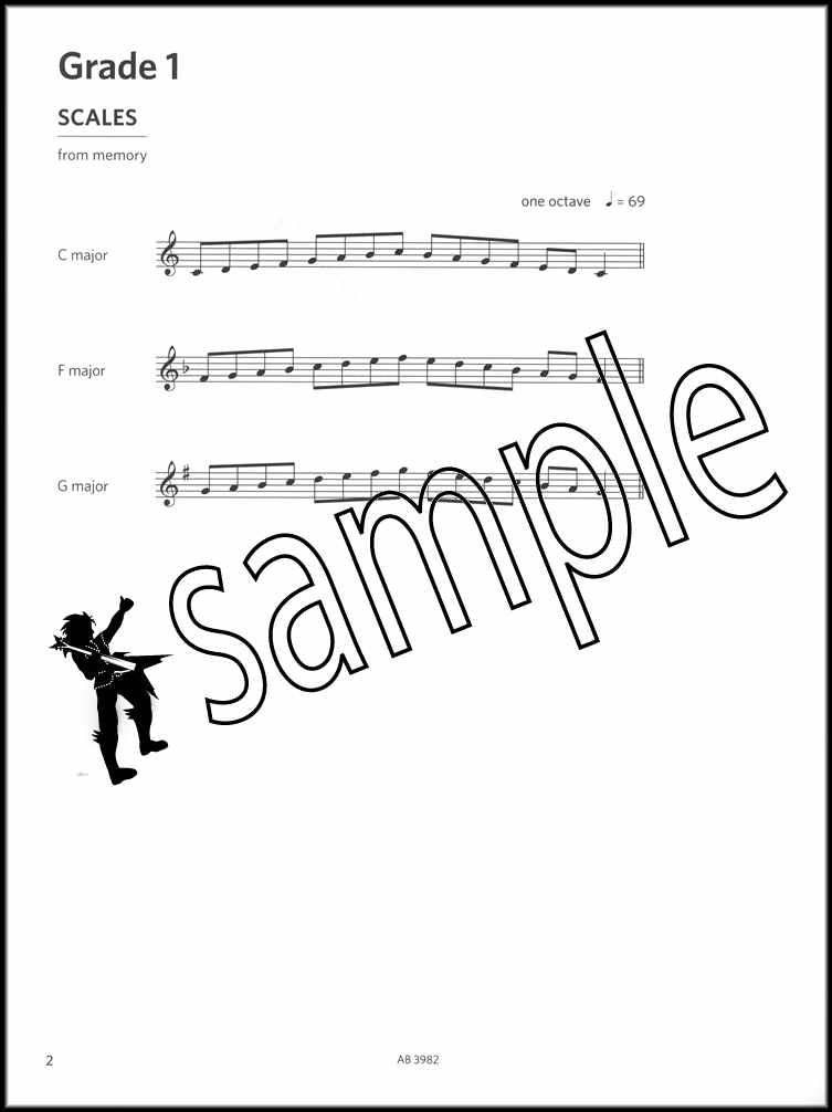 1st sample page from ABRSM Percussion Scales & Arpeggios Grades 1-5 from 2020