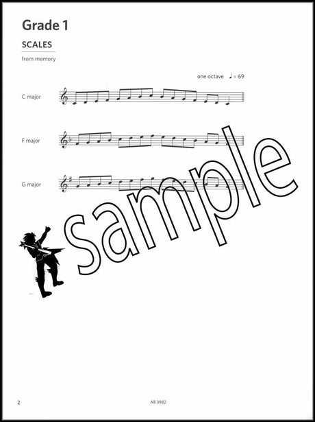 1st sample page from ABRSM Percussion Scales & Arpeggios Grades 1-5 from 2020