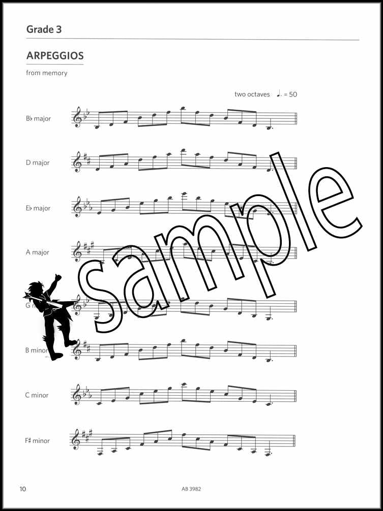 2nd sample page from ABRSM Percussion Scales & Arpeggios Grades 1-5 from 2020