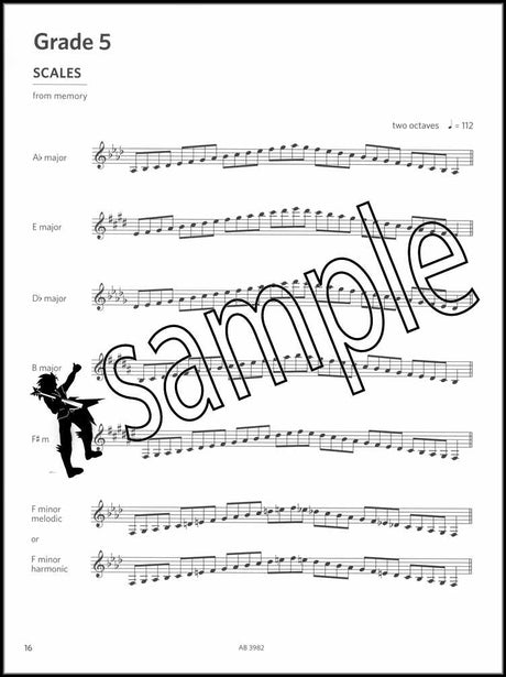 3rd sample page from ABRSM Percussion Scales & Arpeggios Grades 1-5 from 2020