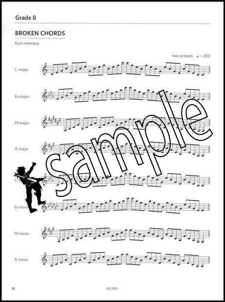 3rd sample page from ABRSM Percussion Scales & Arpeggios Grades 6-8 from 2020