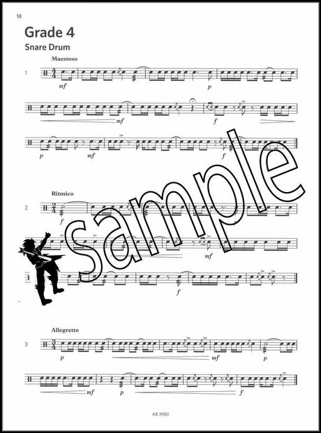 2nd sample page from ABRSM Percussion Sight-Reading Grade 1-5 from 2020