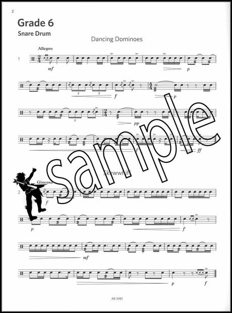 1st sample page from ABRSM Percussion Sight-Reading Grade 6-8 from 2020