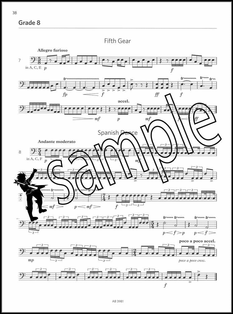 3rd sample page from ABRSM Percussion Sight-Reading Grade 6-8 from 2020