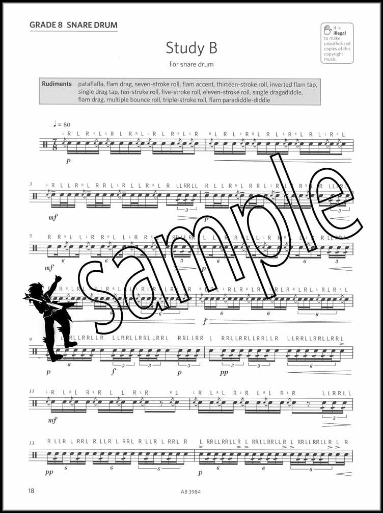 3rd sample page from ABRSM Percussion Studies Grade 6-8 from 2020