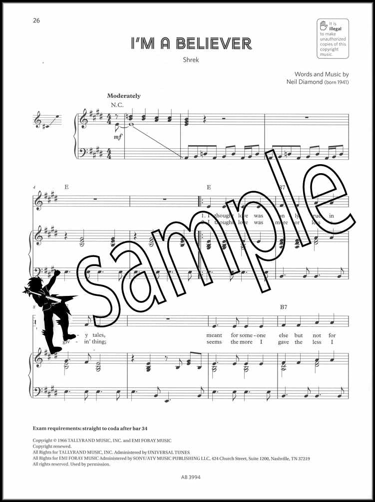 2nd sample page from The ABRSM Singing for Musical Theatre Songbook Grade 1