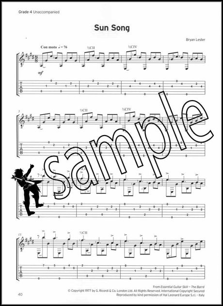 2nd sample page from Trinity College London Acoustic Guitar Grades 3-5