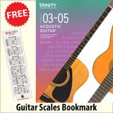 front cover of Trinity College London Acoustic Guitar Grades 3-5 together with free Guitar Scales bookmark