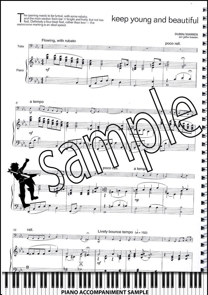 piano accompaniment sample page from Lets Face The Music for Tuba/Eb Bass Treble Clef