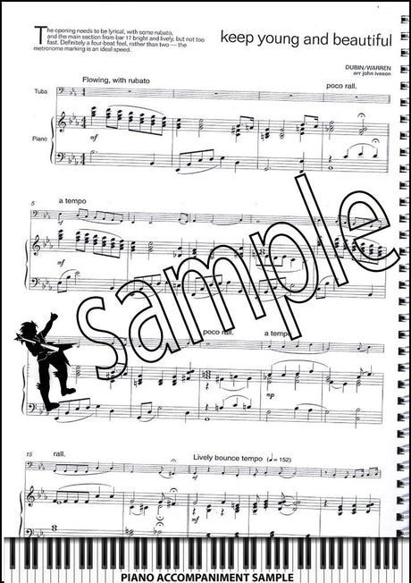 piano accompaniment sample page from Lets Face The Music for Tuba/Eb Bass Treble Clef