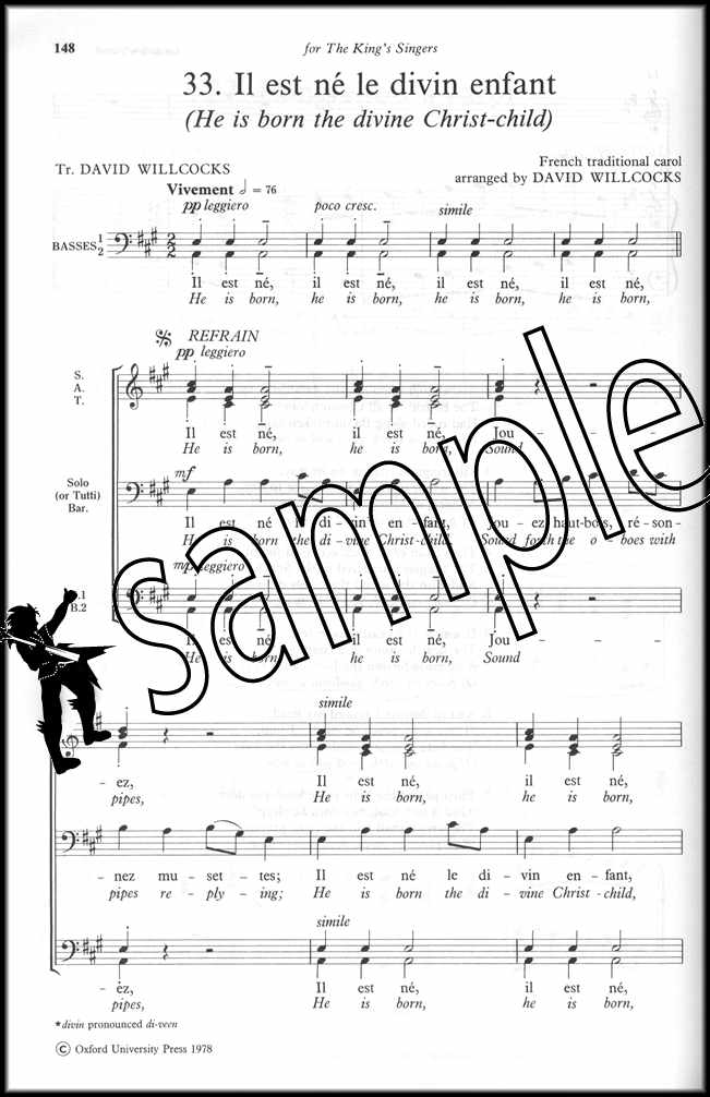 2nd sample page from 100 Carols for Choirs