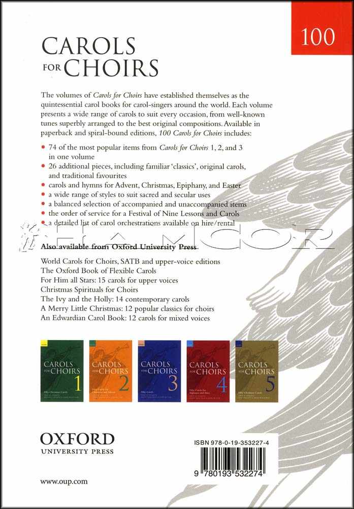 back cover of 100 Carols for Choirs