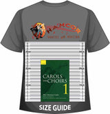 front cover of Carols for Choirs Book 1 on a size guide