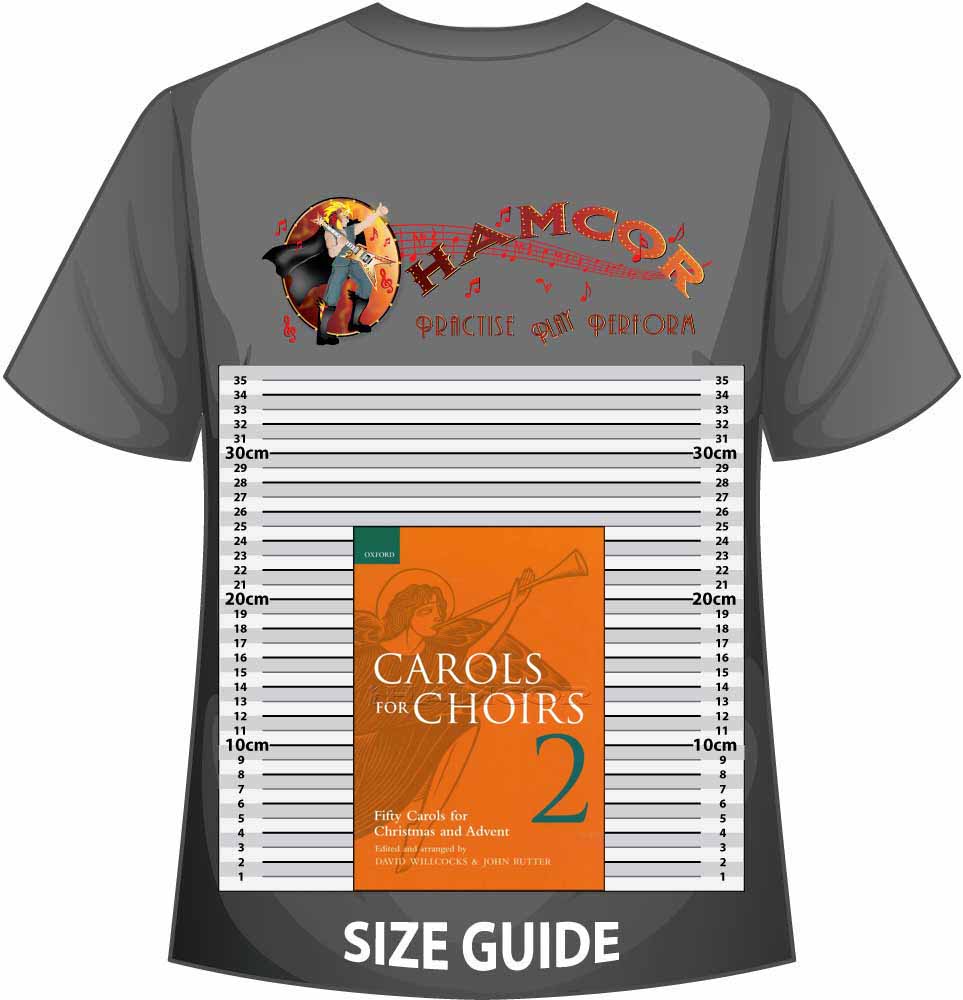 front cover of Carols for Choirs Book 2 on a size guide