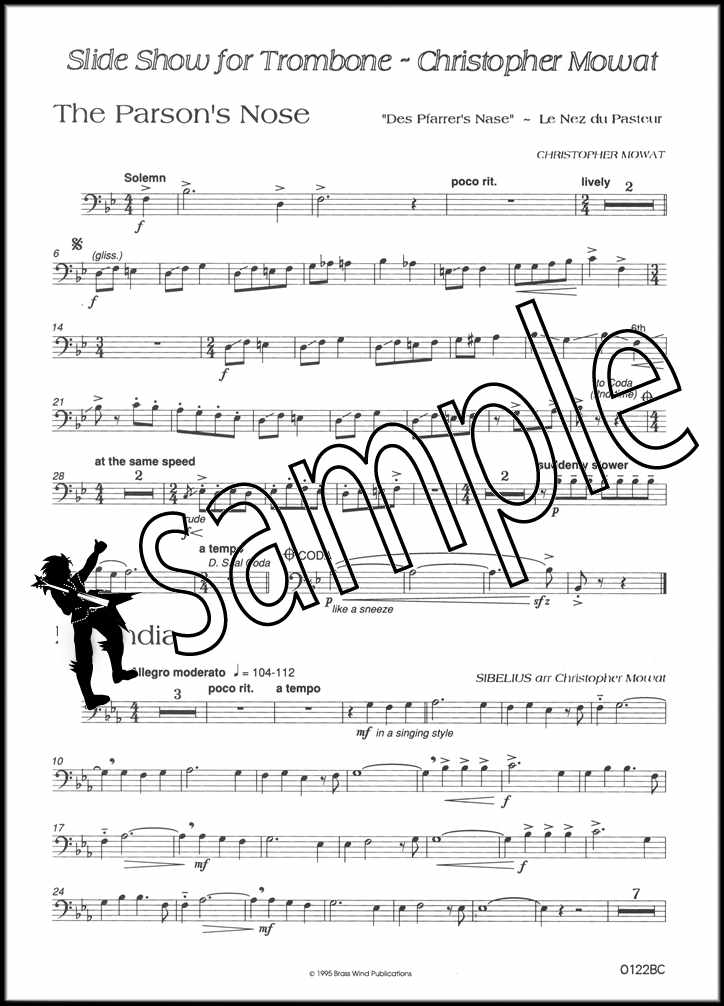 1st sample page from Slide Show for Trombone Bass Clef Book/CD by Christopher Mowat
