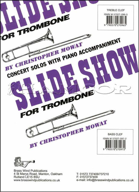 back cover of Slide Show for Trombone Treble Clef Book/CD by Christopher Mowat