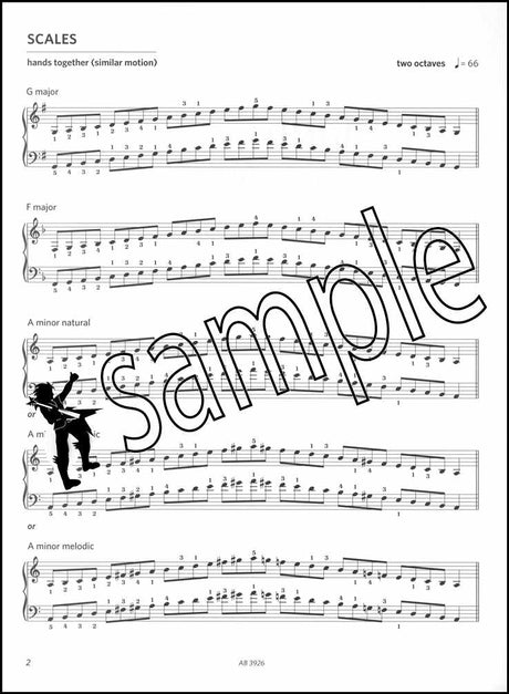 1st sample page from ABRSM Piano Scales Arpeggios Grade 2