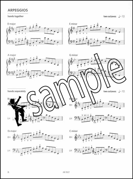 2nd sample page from ABRSM Piano Scales Arpeggios Grade 3