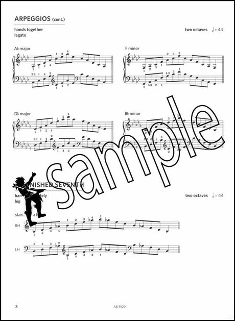 2nd sample page from ABRSM Piano Scales Arpeggios Grade 5