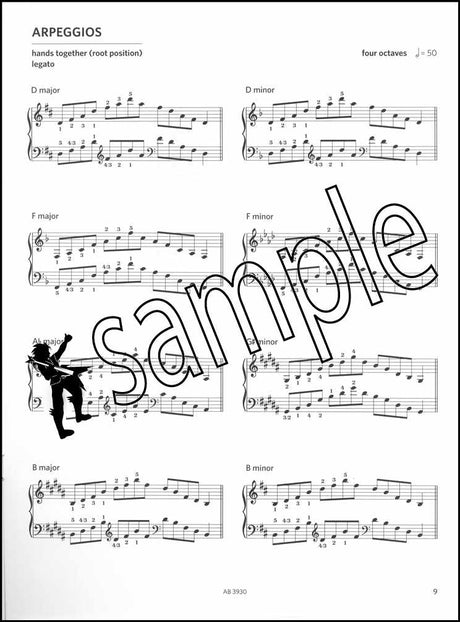 2nd sample page from ABRSM Piano Scales Arpeggios Grade 6