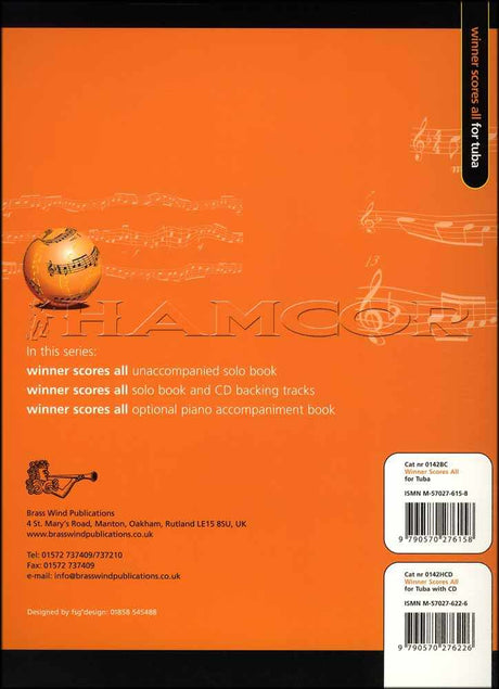 back cover of Winner Scores All for Tuba Bass Clef Book Only