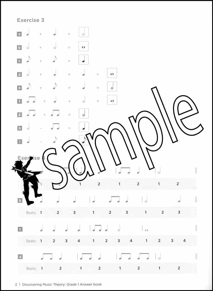 1st sample page from ABRSM Discovering Music Theory Grade 1 Answer Book