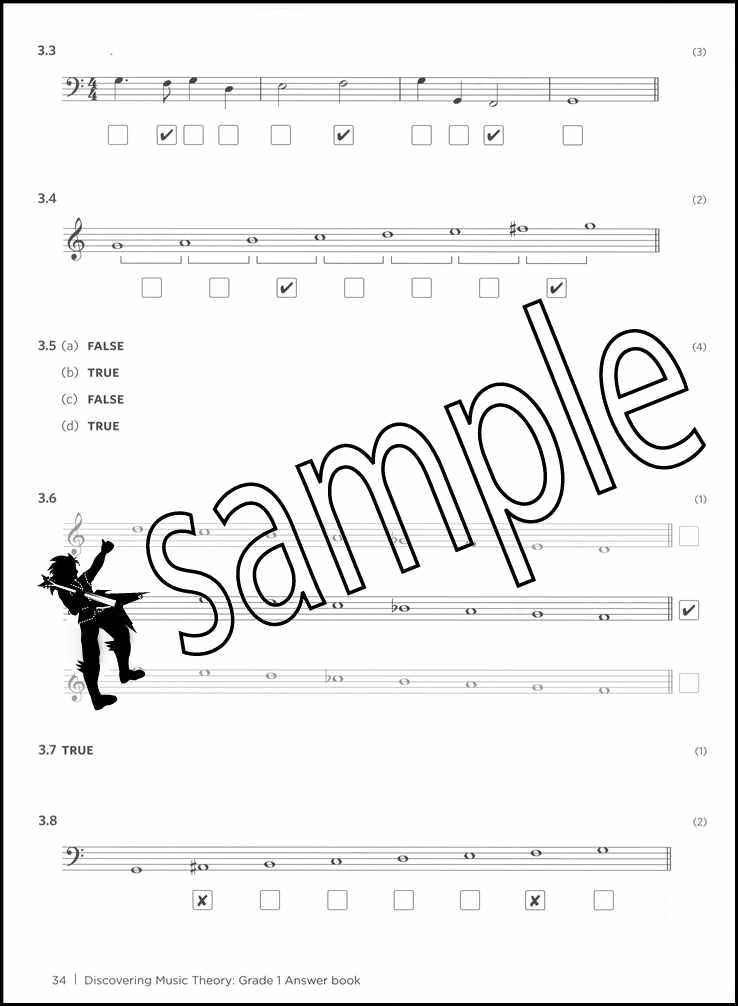 3rd sample page from ABRSM Discovering Music Theory Grade 1 Answer Book